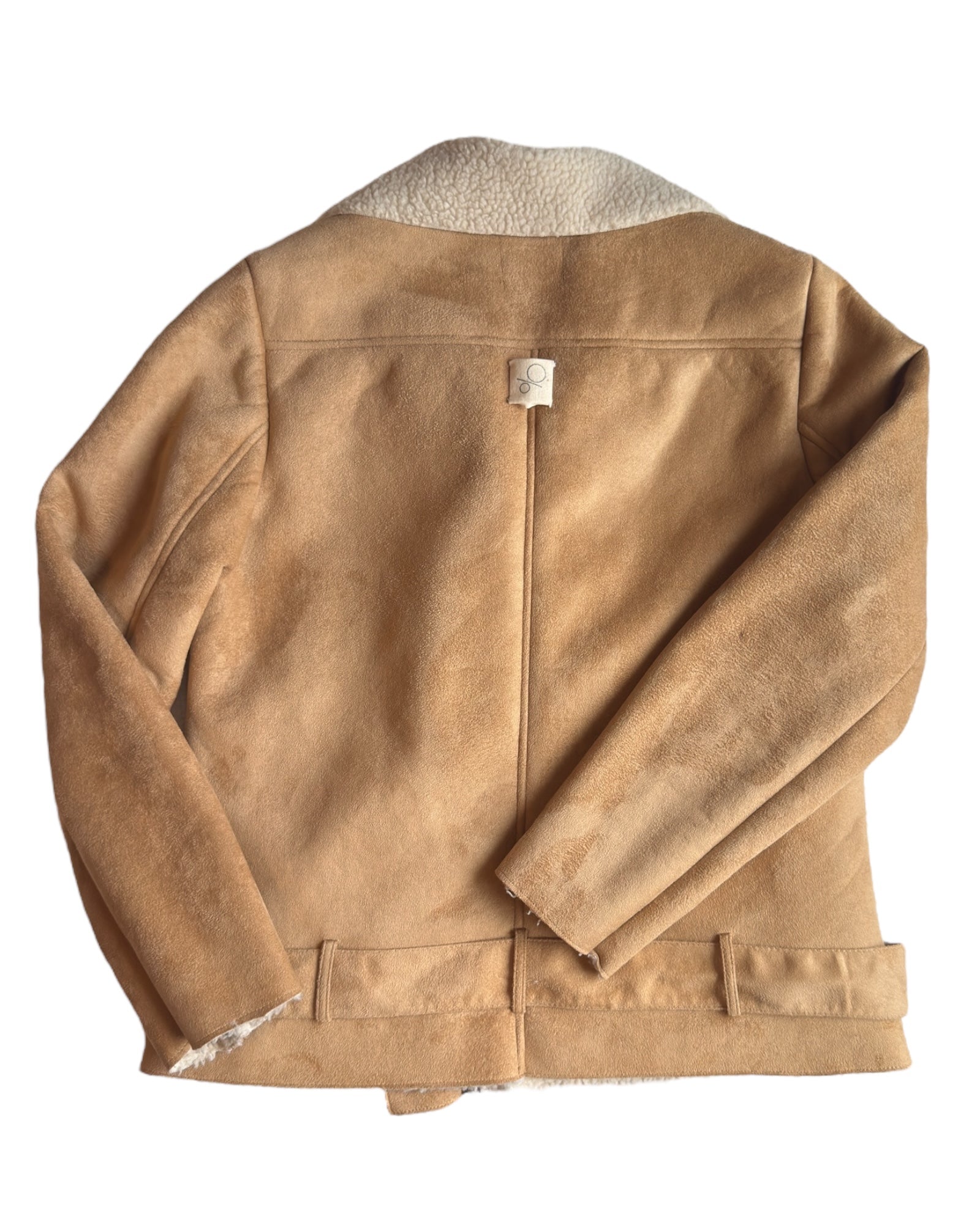 Faux Suede Shearling Moto Jacket