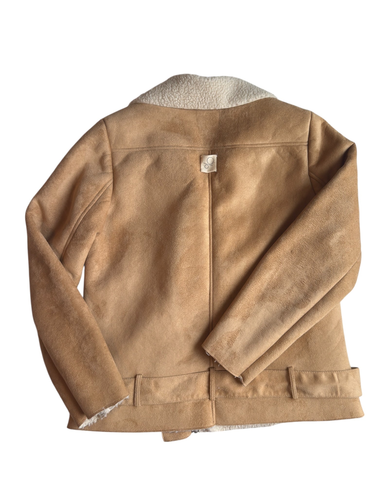 Faux Suede Shearling Moto Jacket