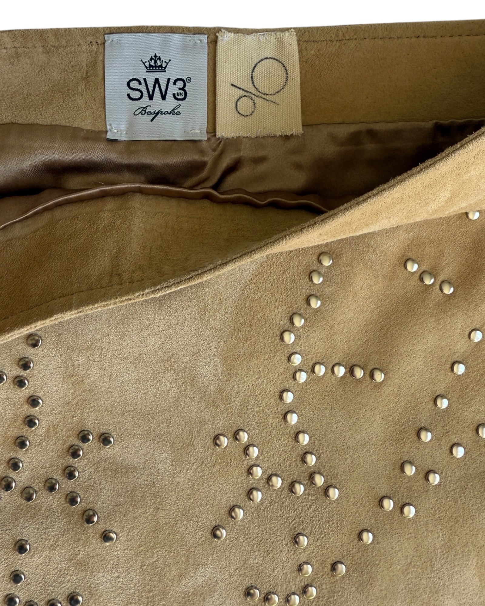 Embellished Suede Mini Skirt