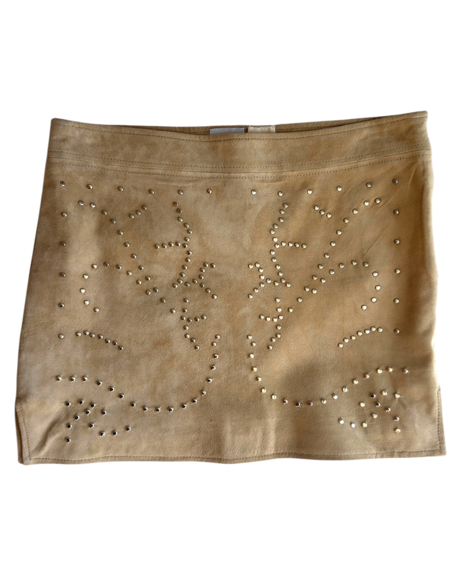 Embellished Suede Mini Skirt
