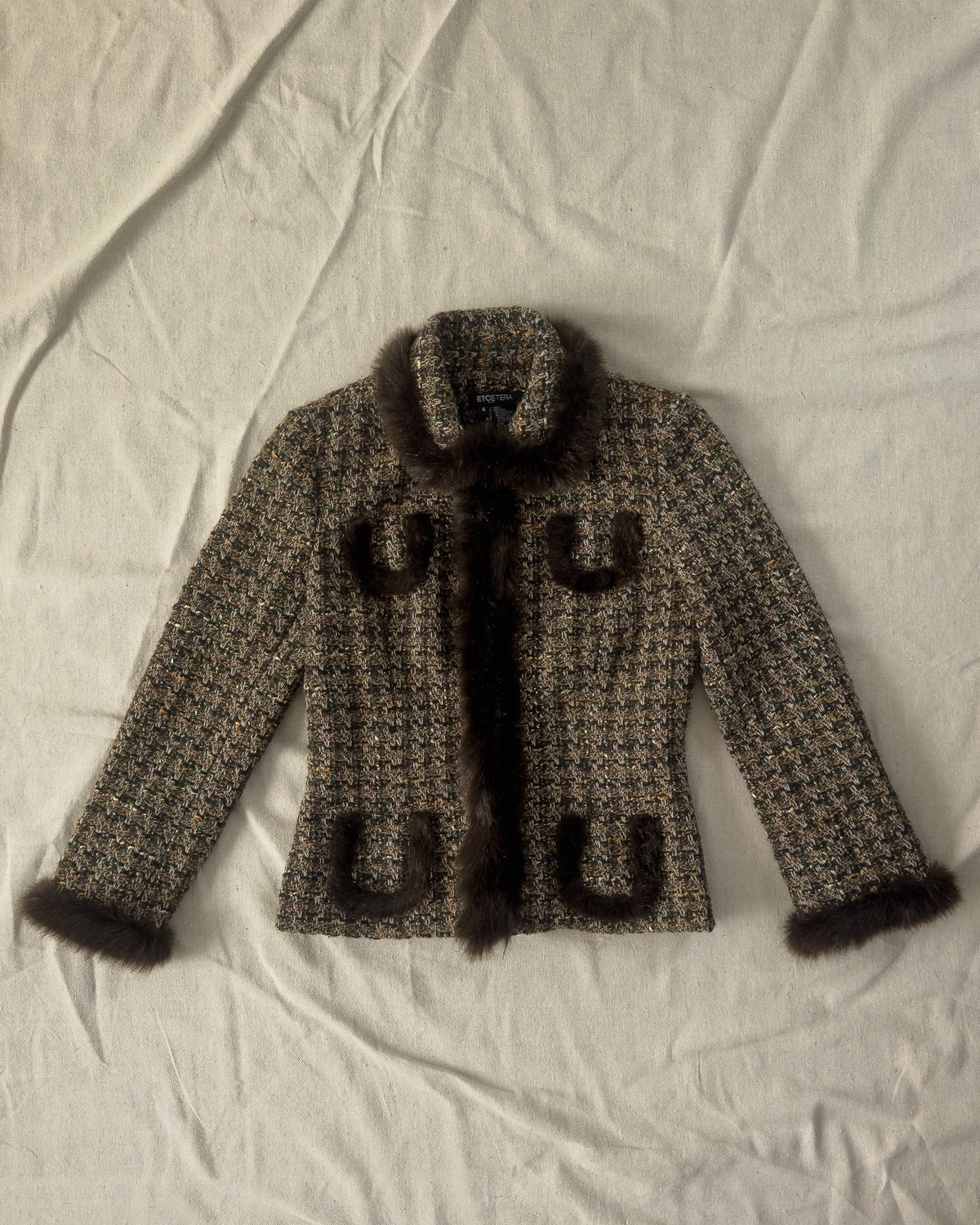 Fur-trimmed Tweed Jacket