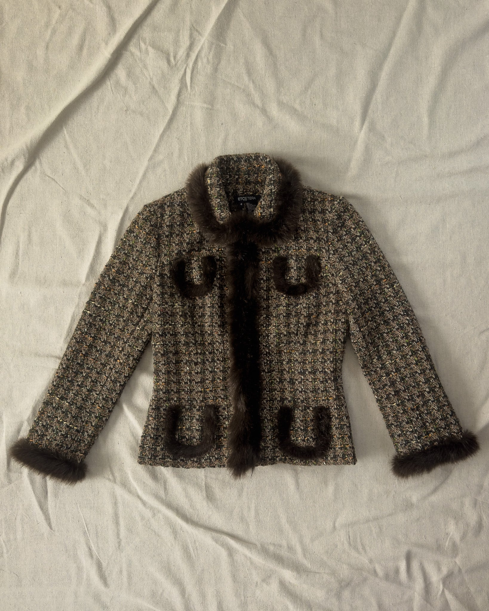 Fur-trimmed Tweed Jacket