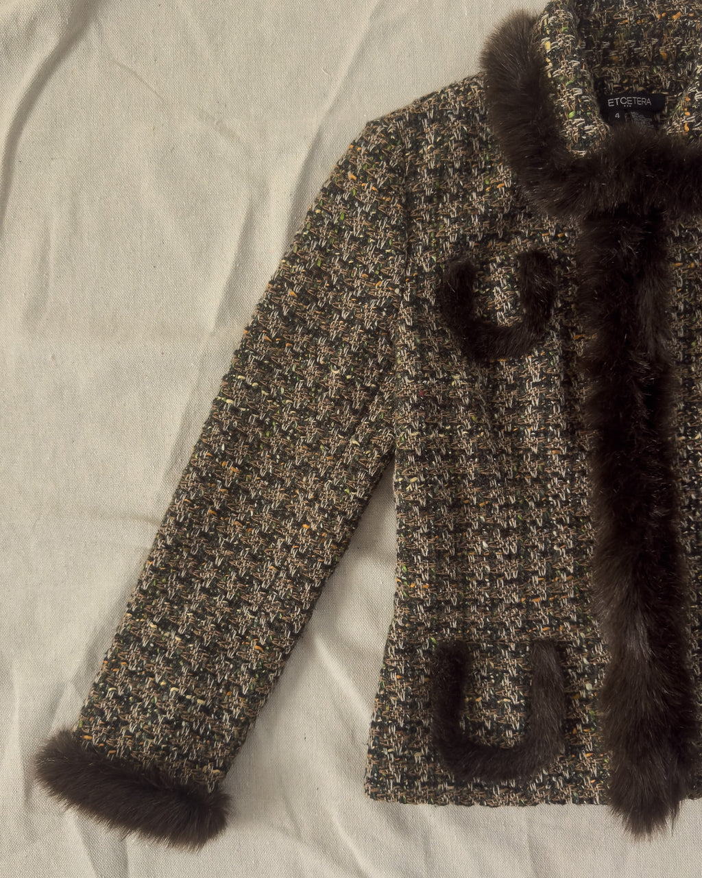 Fur-trimmed Tweed Jacket
