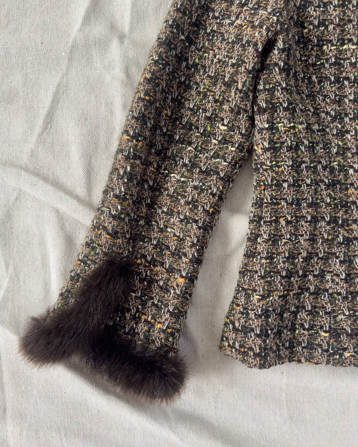 Fur-trimmed Tweed Jacket