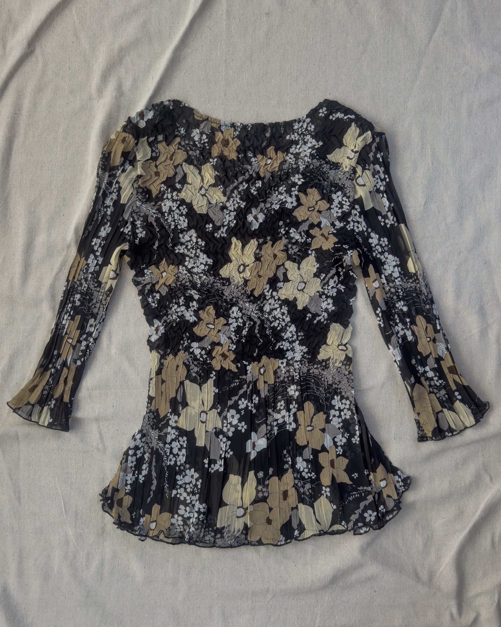 Pleated Printed Top