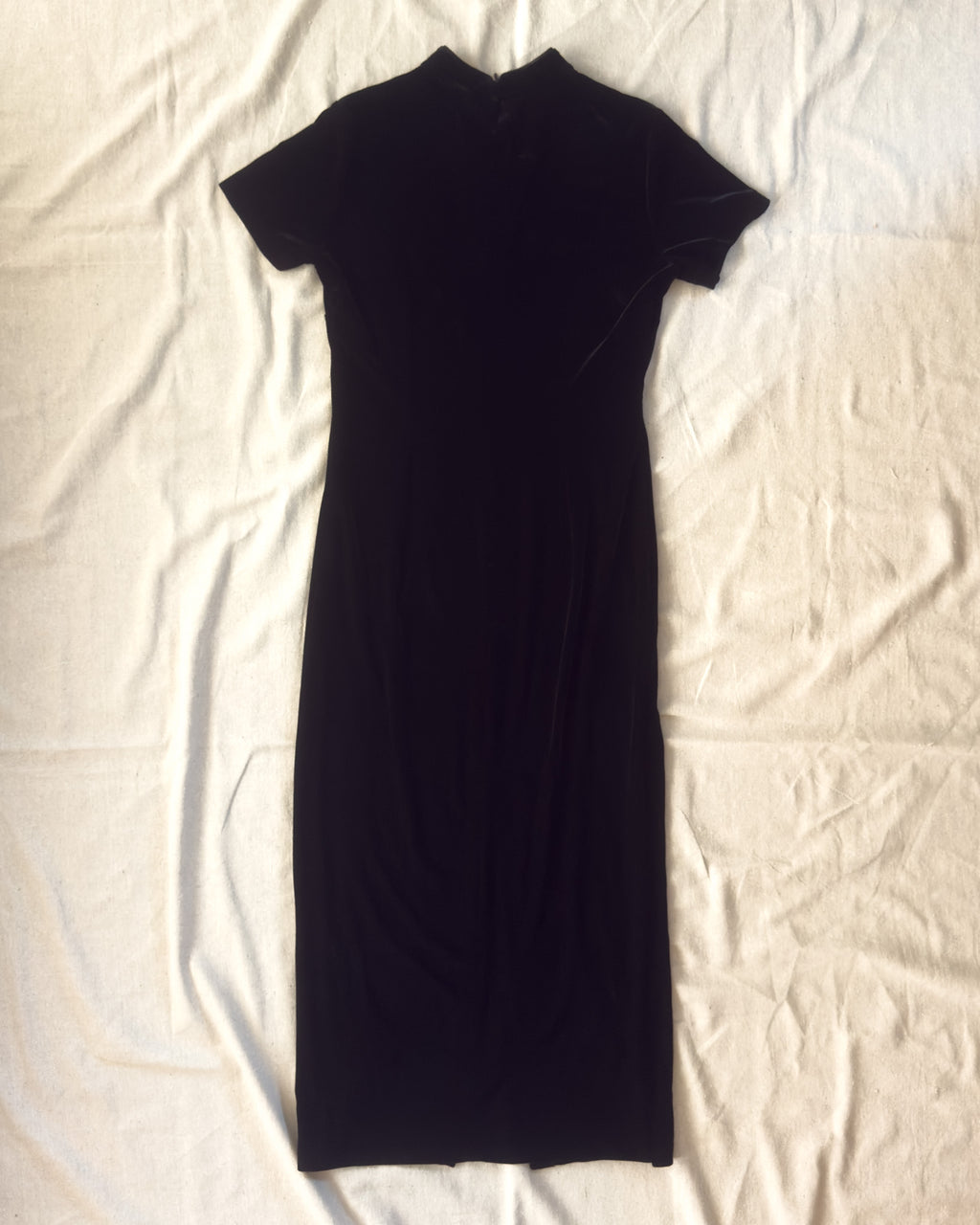 Knot Collar Velvet Maxi
