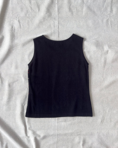 Beaded Plaid Tank Top