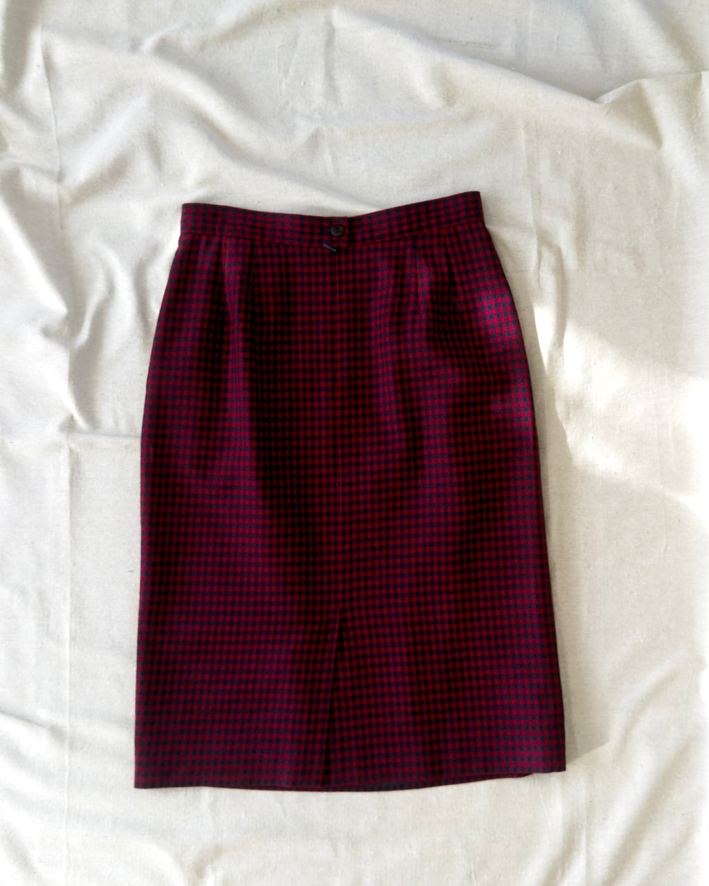Gingham Plaid Midi Skirt